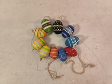 10 Ostereier Holz Original Erzgebirge Ostern Osterstrauch gelb blau rot grün