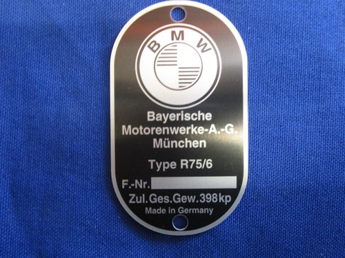 Bmw typenschild r75 - typenschild, r75/6