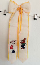 Türschleife Handarbeit dänische Stickerei Ostern Hase Eier Deko Schleife Leinen