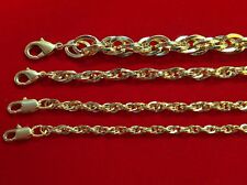 Kordelkette  Armband u. Fusskettchen nach Maß  3mm, 3,5mm, 4,5mm, 8mm vergoldet