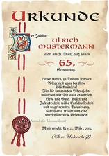 Urkunde geburtstag din a4 - 65.,