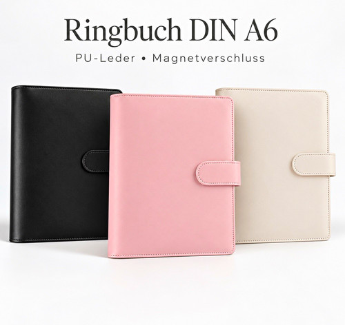 Din ringbuch aus leder - a6, pu-leder
