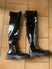 Overknee Stiefel Schwarz  Plateau sehr Hoch Lack Gr. 37