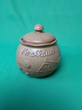 kleiner Knoblauchtopf Keramik braun