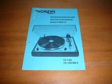 Thorens TD 146  TD 166 MK II Gebrauchsanleitung