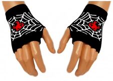 Handstulpen Batcave Gothic Horror Punk Rock Emo Spinnennetz Handschuhe PHB004