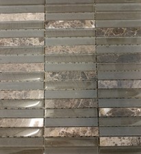 Restposten 4 qm Glasmosaik Brown Mix 30x30cm auf Matte verklebt Nr. 345