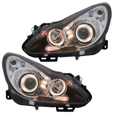 Scheinwerfer Angel Eyes Set für Opel Corsa D Bj. 2006-2011 Schwarz
