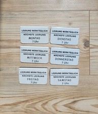 6x Emailschild, 1950er