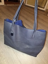 Luisa Cerano  Handtasche Damen Umhängetasche Bag Damentasche Bag Leder blau