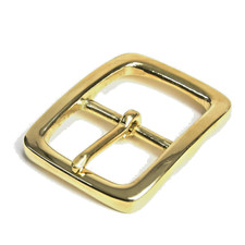 Gürtelschnalle aus Messing poliert 40mm innenbreite Doppelsteg Form
