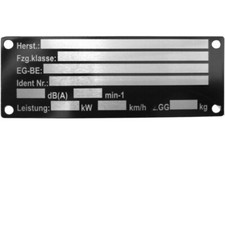 Typenschild Motorrad