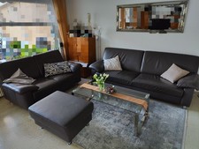 Ledersofa Garnitur; 3-Sitzer