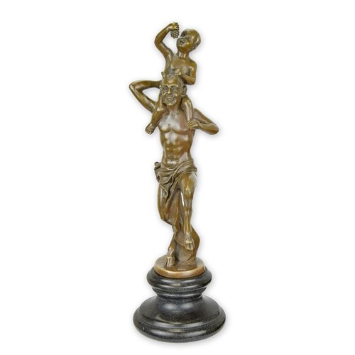 Bronzefigur faun mit - mit, kleinem