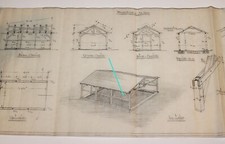 Alte Bleistift Bauzeichnung ,"