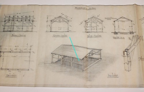 Alte bleistift bauzeichnung - alte,