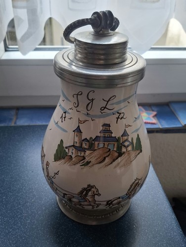 Großer birnkrug fayence - birnkrug,