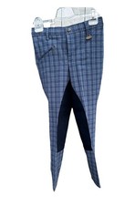 CAMA Kinderreithose Gr. 140 Blau Kariert 