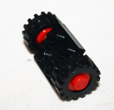 "1x kleine Räder mit Achse Räder Schwarz Felge Rot", Ersatzteil, Lego