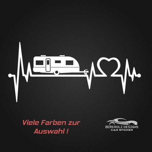 Wohnwagen herzlinie aufkleber - wohnwagen,