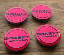 4X Borbet Nabendeckel 56mm rot