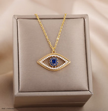 Nazar Halskette Anhänger Glücksbringer Boncuk Türkisch Gold Böses Blaue Auge
