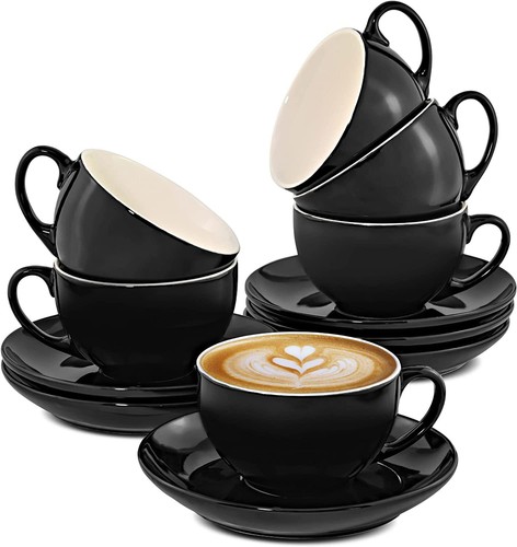 Cappuccinotassen schwarz - 6,