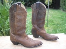 JUSTIN Cowboystiefel, Westernstiefel, Gr. 40, Echtleder, Antik braun