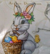 Fensterbild Sonnenfänger Ostern Osterhase Silhouette Hase Fenster Deko 14x20cm