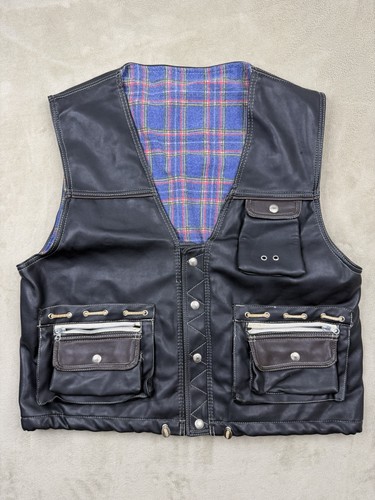 Vintage lederweste bikerweste - vintage,