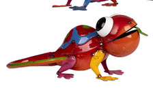 Dekofigur Eidechse mit rotem