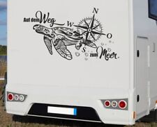 Wohnmobil Aufkleber Auto WOMO Camping Weg zum Meer Schildkröte Kompass 70