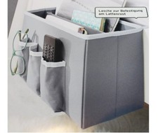 Tchibo Bettasche für Lattenrost grau Box Stoff Nachttisch Betttasche Sockel TCM