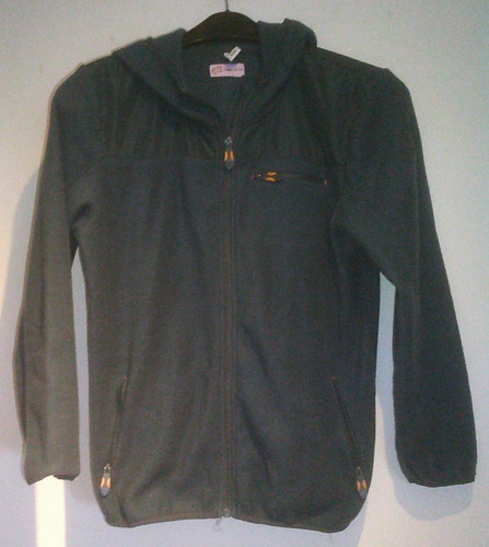 Petrolfarbige fleecejacke mit - petrolfarbige,
