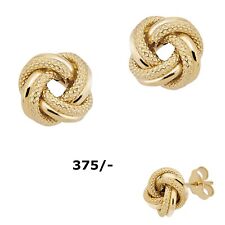Echt 375 Gold Ohrstecker Ohrringe Knoten runde Kugel Damen Herren 9 Karat