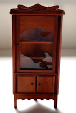Puppenhaus Viktorianischer Eck-Vitrine Walnuss Holz 1970er Jahren Vintage
