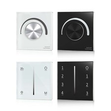 0/1-10V LED Dimmer Schalter 1-4 Zonen Wandmontage Drehbar/Touch Glas Panel Steuerung
