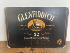 Blechschild GLENFIDDICH WHISKY Single Malt Werbeschild Vintage Retro 20x30cm BAR