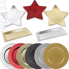 Dekoplatte Deko Platte Teller Platzteller Rund Stern Kerzentablett Gold Silber