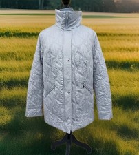 Damen Herbstacke gr.44 Übergangsjacke Silber Mit Muster Top Zustand Preiswert 