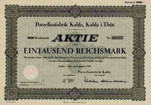 Porzellanfabrik kahla 1935 - kahla,