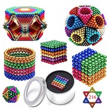 216 Stk 5mm Anti Stress Magnete Stresskiller Bunt kugeln Technik Gadget DHL