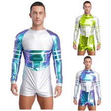 Herren Metallic Bodysuit
