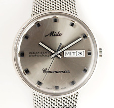 Mido Ocean Star Datoday Commander Quarz Armbanduhr Swiss Made Edelstahl