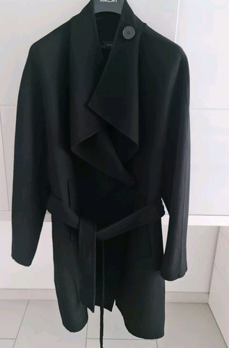 Zara wollmantel schwarz mit - zara,