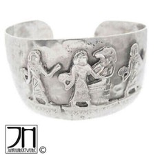 Art Deco Armspange Ägypten Revival versilbert Armband bangle egyptian