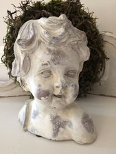 Büste Kinderbüste Skulptur Kind Figur Dekoration Landhaus Shabby Chic Höhe 20 cm