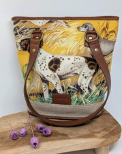 Designer Pierre Frey, Shopper, Tragetasche– Leder & Canvas – 90er