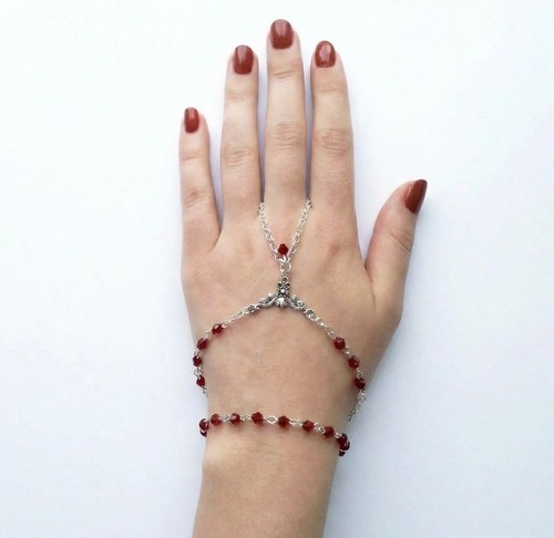 Silber rot kristall gothic - silber,