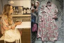 Chasuble Blusenkleid Kleid Hemdjacke Dalmatiner Satin fliessend Pyjamastyle AJLT